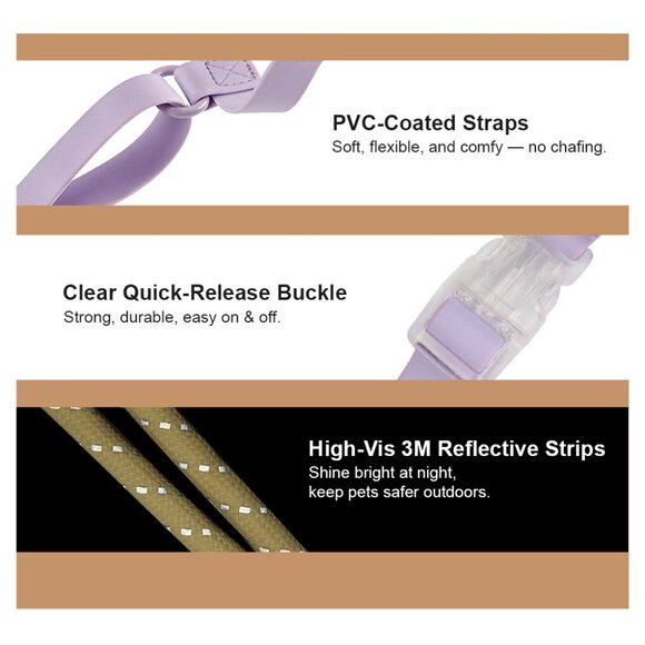 PVC Dog Harness Set | Waterproof No-Pull | Reflective Leash Included - Picture 8 of 9